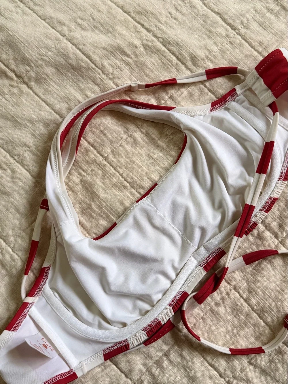 SHADE & SHORE Red Stripe Underwire Swim Top 36C